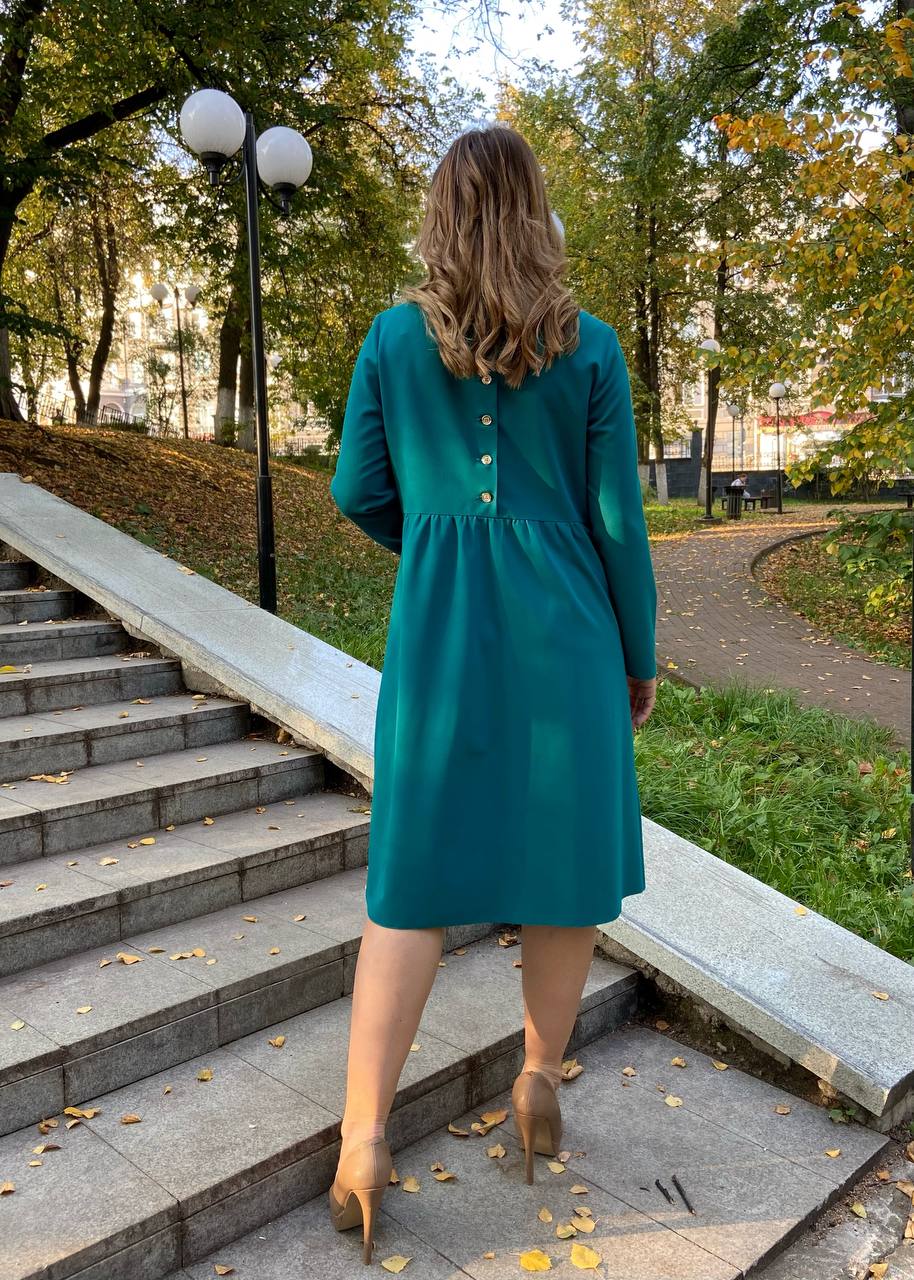Платье П-458/1 (164, 88, 96, Костюмно-плательная, 2 Бирюзовый, OT Отсутствует, Вискоза 60% П/Э 35% Лайкра 5%)